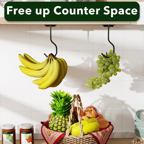 Game Changer Foldable Banana Hook With Strong Peel And Stick Adhesive For Under Cabinet Storage And No Hassle Easy Peasy Space Saver Slick Black Hanging Rack