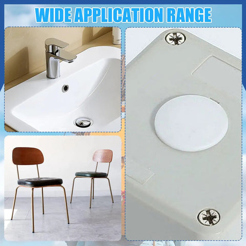 Ultimate 120 Piece Grey Silicone Hole Plug Pack With 9 Sizes For Furniture Legs And Cabinet Doors, Reusable Round Rubber Covers Perfect For Sealing Gaps And Keeping Things Snug On Any Project. Grey silicone hole plug on sink and chair openings