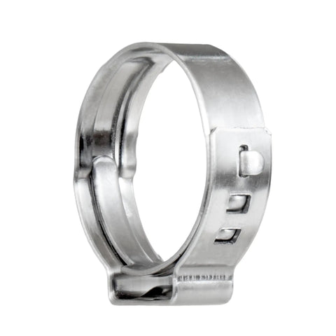 Close-up of Heavy Duty Stainless Steel 304 Hose Clamps Set 70 Pieces In Seven Sizes Ranging From 5.8 To 18.5 Millimeters Single Ear Clamps