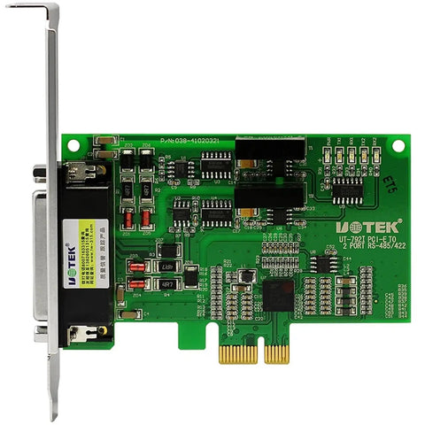 Rugged Industrial PCI Express To RS 485 RS 422 Serial Card With Two Ports DB9 Connectors PCIE Converter Optical Isolation UT 792I