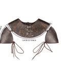 Medieval Leather Pauldron Shoulder Armor For Viking Knight Cosplay Larp Ren Faire Costume Brown Faux Leather With Collar Buckle