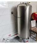 Built Tough 100 Gallon Stainless Steel Water Storage Tank With Vertical Well Pressure Tank And Pressure Switch For RV, Camper, Home, Garden.
