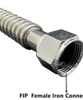 Corrugated Stainless Steel Water Heater Connector 24 Inch 3/4 Inch FIP To 3/4 Inch FIP Flexible Supply Line Lead Free UPC Certified For Tankless And Conventional Water Heaters, FIP female end