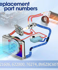 Engine Cooling Radiator Fan Assembly With Brushless Motor And Factory Shroud For Ford Focus Battery EV And 2 Point 0 Liter Engines Direct Swap No Sweat Install Hella Durable Cools Perfectly diagram showing replacement part numbers and cooling system.