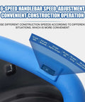 Close-up of the 6-speed adjustment handle on the Powerful 1680W Electric Concrete Polishing Machine With Extension Rod and 90 Degree Trowel Head Three Handle Design 1 to 6 Adjustable Speed Wall Smoothing Machine for Industrial Construction Sites Blue.