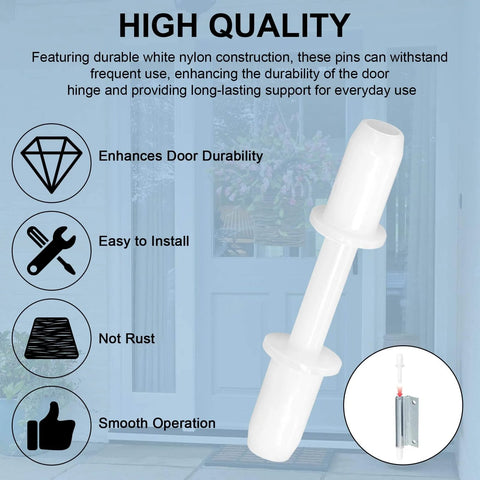 Six Sets Of 1-7/16 Inch Screen And Storm Door Hinge Pin Kit With White Nylon Pins And Bushings For Croft And Other Storm Doors