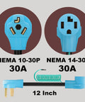 4 Prong To 3 Prong Dryer Adapter Cord For 220V 30 Amp Outlets Converts Newer 4 Wire Dryer Plug To Old School 3 Wire Socket NEMA 10 30P