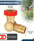 High Flow Three-Quarters Inch Brass GHT Male Swivel Connector With 180 Degree And 360 Degree Rotations Lead Free Corrosion Resistant For Fast Fill And Easy Watering. 3/4" GHT brass connector with washers