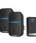 Self-Powered Wireless Doorbell With Extra Socket No Battery Fuss, IP66 Waterproof, 1300ft Range, 60 Chimes, black units