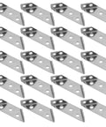 Set of 20 sturdy stainless steel corner brackets for furniture and wood frames, triple-sided silver shelf brackets with rock-solid support.