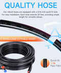90HP Outboard Hydraulic Steering Kit With Hydraulic Cylinder Steering Pump And Nylon Hoses, two 24 ft black hoses with fittings.