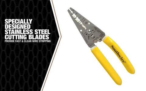 Romex Wire Stripper For 10/2 And 12/2 NM Cable, Multi Function Electrical Tool With Stainless Steel Blades, yellow handles