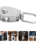 Six Piece Stainless Steel Single Block Pulley Set For Gym Attachments And Boat Mounts Heavy Duty Cable Pulley Roller Versatile Attachment That Minimizes Manual Effort, stainless steel pulley