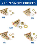 Beefy Heavy Duty Metric Bolts And Nuts Kit With Washers Grade 8.8 Alloy Steel M4 M5 M6 M8 M10 1100 Piece Assortment