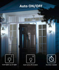Outdoor porch with auto on/off lighting using Outdoor Dusk To Dawn LED Bulbs Two Pack With Auto On Off Sensor 9W 806 Lumens.