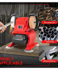 Heavy-Duty Cordless Bench Grinder With Dual Wheels For Metal Polishing And Sharpening High Speed 5500Rpm Electric Tool For DIY Projects in use for rust removal.