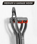 Medium U garage hook from 30 Pack Heavy Duty Wall Mount Garage Hooks For Bikes, Ladders, Tools, And Garden Equipment, Anti Slip Steel Utility Hangers To Free Up Space In Your Garage, Shed Or Workshop.