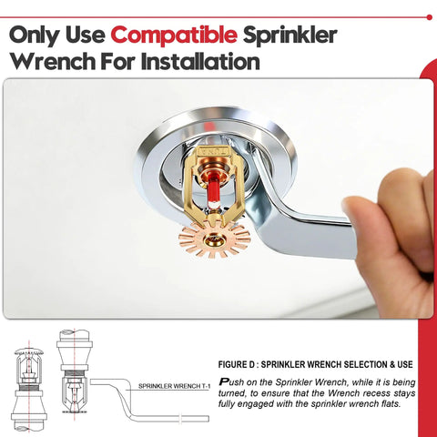 Top Shelf Heavy Duty 2 Pack Pendent Fire Sprinkler Heads With Half Npt American Threads Ul Cul Listed And Fm Approved For Quick Residential And Commercial Install Projects with installation wrench.