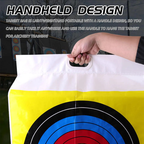 Weatherproof Archery Target Bag Replacement Cover For Outdoor Range And Backyard Shooting Practice Fill It Yourself Easy To Use Field Point Target No Filling Material Included Sized 19.7 By 19.7 By 7.9 Inches with handle