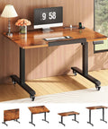 Top Tier Electric Standing Desk With Smooth Height Adjustments And Full 180 Degree Tilting Surface For Sketching Or Computer Sessions Built With Reliable Rolling Casters For Instant Relocation in a modern home office setting.