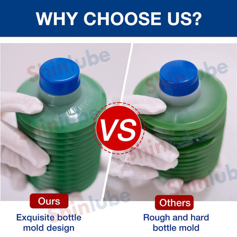 Comparison of FS2 7 Beefy Heavy Load Grease 700ml Bellows Cartridge design with competitor, highlighting mold quality.