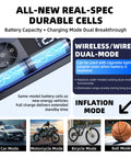 On The Go Portable Tire Inflator Air Compressor With Digital Gauge 160 PSI Cordless Dual Power features battery mode options