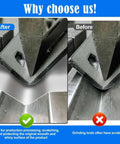 Comparison of metal die before and after using Pro Grade Urethane Die Protection Film for press brake bending, reducing scratches.