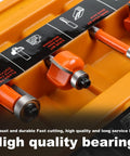 Close-up of Multi Purpose Router Bit Set For Woodworking 15 Piece Kit With 1 Quarter Inch Shank showing carbide bits