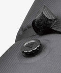 Close-up of waterproof material and air release button on Frontloader 8 Liter Bar Bag for Bike Handlebar Mount.