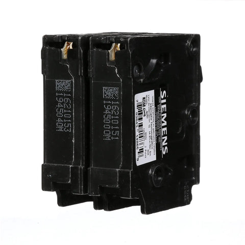 Q260 60 Amp Double Pole QP Circuit Breaker 240V Black For Electrical Panels Insta Wire Ready 10,000 AIC Interrupting Rating Easy Plug-In In Load Centers Heavy Duty Safe Home And Garage Power Upgrade, side view