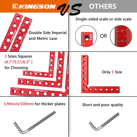 Comparison of 90 Degree Corner Clamps Set for Woodworking Aluminum Alloy Pro Grade Right Angle Clamps Kit by KINGSON vs Others