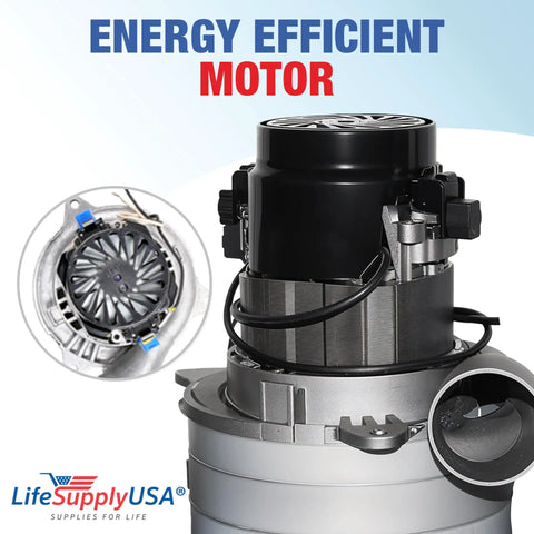 Beefy 120V 1200W 2 Stage Central Vacuum Motor With High Suction Tangential Bypass Discharge Blower