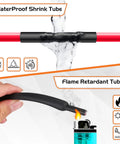 Half Inch Heat Shrink Tubing With Adhesive Dual Wall Marine Grade Waterproof Seal For Electrical Wiring Three To One Shrink Ratio Sixty Foot Roll No Fuss No Leaks Marine Electronics black waterproof heat shrink on red wire