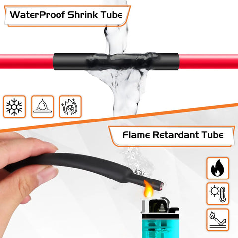 Half Inch Heat Shrink Tubing With Adhesive Dual Wall Marine Grade Waterproof Seal For Electrical Wiring Three To One Shrink Ratio Sixty Foot Roll No Fuss No Leaks Marine Electronics black waterproof heat shrink on red wire