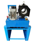 Heavy Duty Electric Vertical Hose Crimper With 13 Tough As Nails Dies And Effortless Foot Pedal Control 480V High Pressure Hydraulic Pipe Press Shrinking Machine For Tradesmen side view with motor and control panel