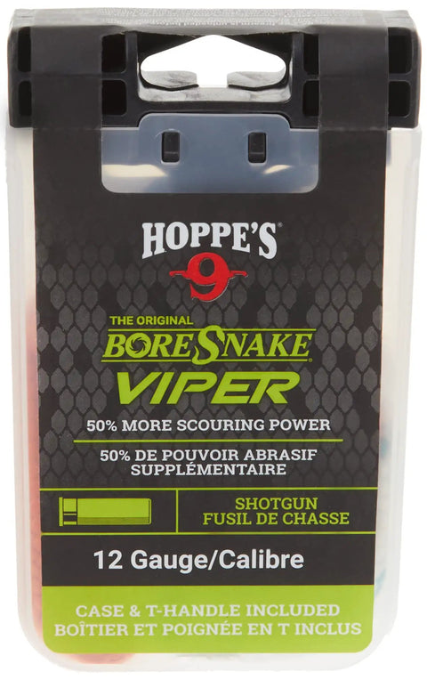 Viper Boresnake For 12 Gauge Shotguns With Bore Guide, Third Brush, 33 Percent More Scrubbing Power, One Pass Cleaning, Includes Storage Case For Easy Transport