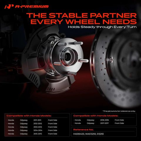 Premium Heavy Duty 2 Pack Front Wheel Bearing And Hub Assembly With 5 Lug Fits Honda Odyssey 2011 Through 2017 High Quality Boss Build Street Legal Hella Smooth Daily Machine