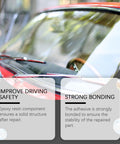 Windshield Crack Repair Kit Do It Yourself Glass Repair Solution Quick Fix For Home Roadside And Auto Shop Use Three Step Process displayed on car
