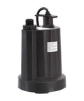 One Quarter HP Submersible Utility Pump With Thermoplastic Build, 31 GPM Flow, 10 Ft Grounded Cord, Bottom Suction, 29.5 Ft Lift