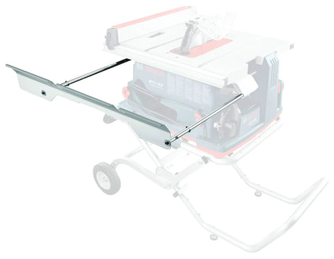 Outfeed Support Extension For 10 Inch Table Saws, 18 Inch Reach, Rear Flush Store Design, Aluminum Mounts on table saw