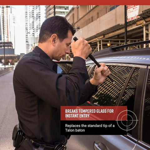 Officer using Breakaway Tip And Talon Baton Cap For Expandable Batons With Ceramic Tip Pro Grade Tactical Baton Accessory.