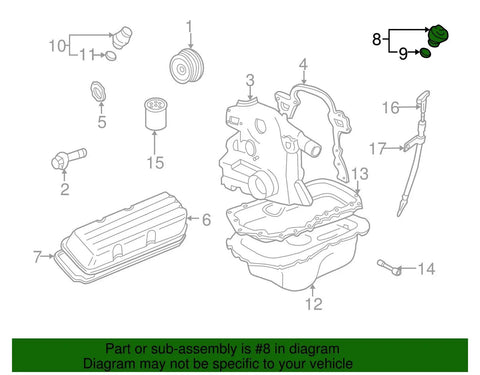 Diagram showing OE Quality Engine Oil Filler Cap Replacement Seals Out Leaks And Keeps Your Engine Oil Contained Durable Pro Grade Cap