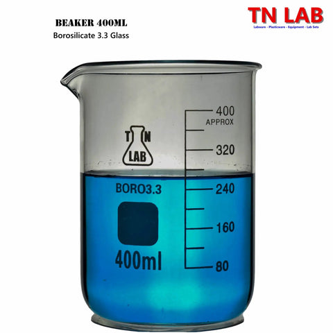 400ml Borosilicate Glass Beaker Set Low Form With Graduations And Pouring Spout 8 Pack Lab Grade Glass For Chemistry Class