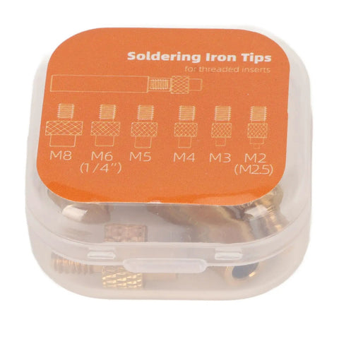 Heat Soldering Iron Tips Set For 3D Printing, 936 Universal Insert Tips M2, M2.5, M3, M4, M5, M6, M8 in storage box