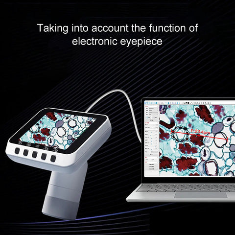 WiFi Telescope Eyepiece Camera for Astrophotography with 2.8 Inch Display connected to laptop showing detailed sample on screen