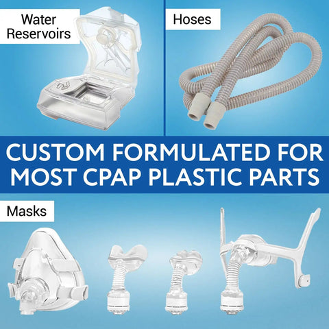 CPAP Cleaning Solution Duo Pack 2 x 8 Oz Bottles With Citric Acid Descaler, Residue-Free Formula For Safe Plastic Components, Sleep System Cleaner, On-The-Go Travel-Friendly Pack For Easy Maintenance on CPAP reservoirs, hoses, and masks