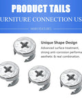 Built Tough 20 Pack 15X9.5MM Cam Lock Nuts For Furniture Fixes And Cabinet Assemblies Carbon Steel Nickel Plated Rust Resistant close-up.