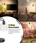 Set Of 2 Industrial Touch Control Table Lamps With 2 USB Ports And AC Outlet, 3 Way Dimmable Bedside Nightstand Lamps in use.