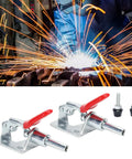 Two Pack Toggle Clamp Set Push Pull Quick Positioning Fixture For Small Space DIY Friendly Home Decor And Woodworking Iron And Plastic 6.6 By 4 Cm Holding Alignment Hand Tool, red lever clamps