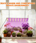 Mini Indoor Outdoor Greenhouse Grow Light Kit with timer and dimming, metal tabletop frame, waterproof mat, 15W LED grow light